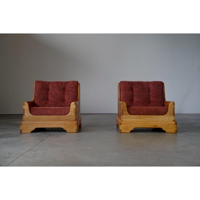 Rustic Oak Lounge Chairs, France, 1960s, Set of 2 For Sale - Image 6 of 14