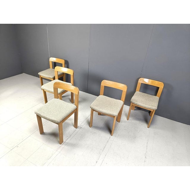 Beige Brutalist Dining Chairs, 1970s, Set of 6 For Sale - Image 8 of 10