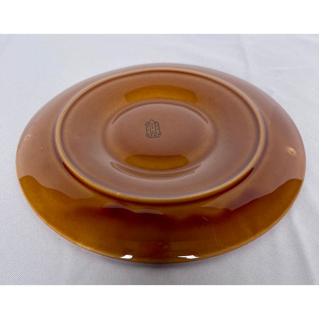 Yellow 1970s Gien Gold Glaze Majolica Artichoke Plate For Sale - Image 8 of 13