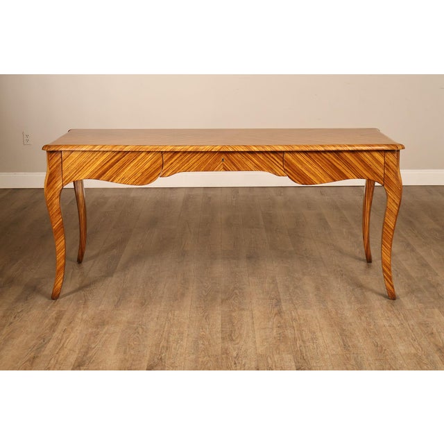 William Switzer Louis XV Zebrawood Bureau Plat Writing Desk For Sale - Image 14 of 18