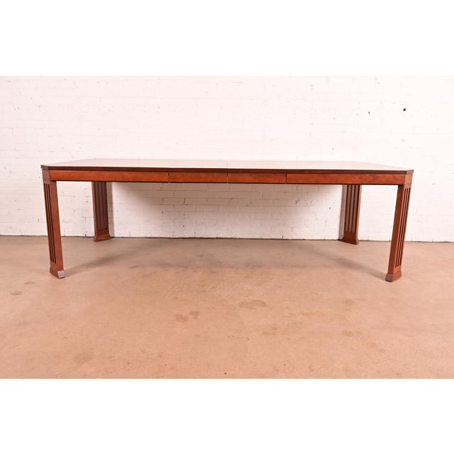 Mission Stickley Mission Arts & Crafts Cherry Wood Extension Dining Table, Newly Refinished For Sale - Image 3 of 14