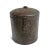 Vintage industrial metal storage can from India. Wonderful aged patina and textures.