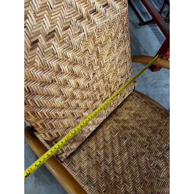 1970s 1970s Hemingway Rattan Lounge Chair With Extendable Footrest For Sale - Image 5 of 11