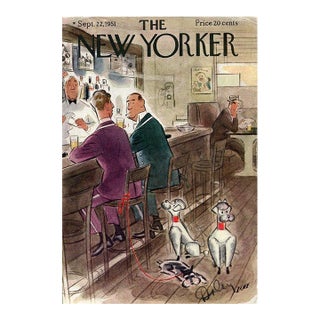 1951 Vintage New Yorker Magazine Cover by Leonard Dove, September 22, Poodles For Sale
