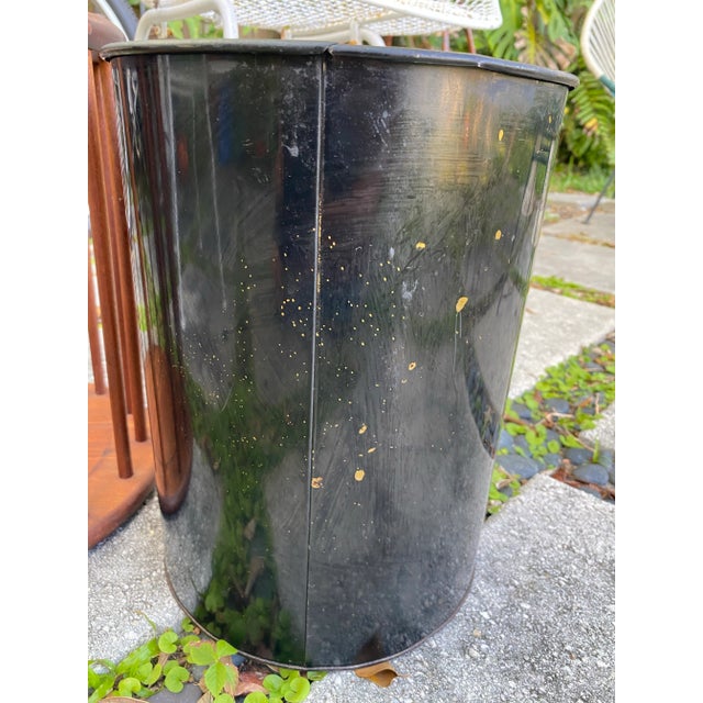 Wood 1960s Arthur Umanoff Attributed Round Spindle Walnut Wastebasket For Sale - Image 7 of 11