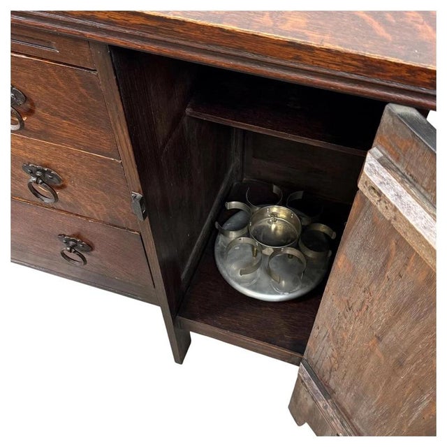 2000 - 2009 20th Century Gothic Carved Oak Sideboard For Sale - Image 5 of 15
