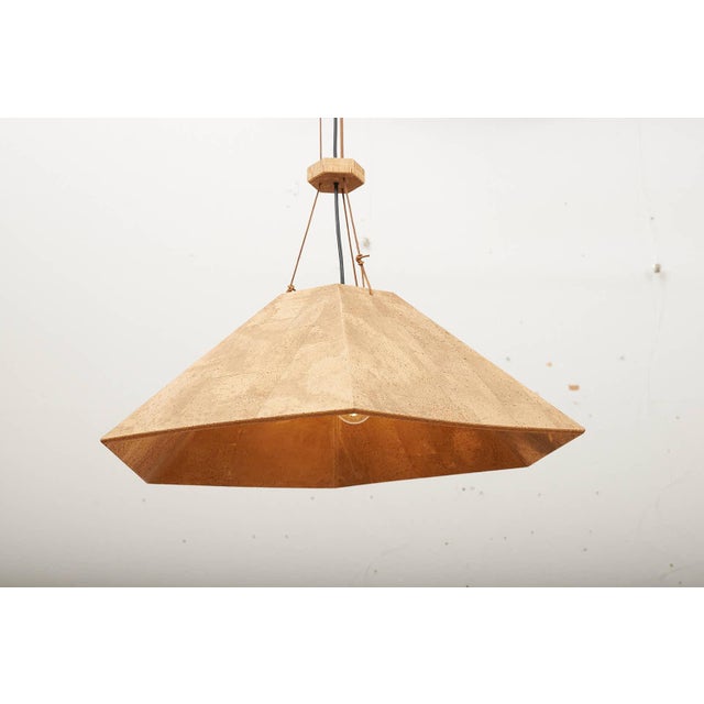 Zanil Pendant Lamp in Cork by Wilhelm Zannoth for Ngo Maurer, 1974 For Sale - Image 4 of 13