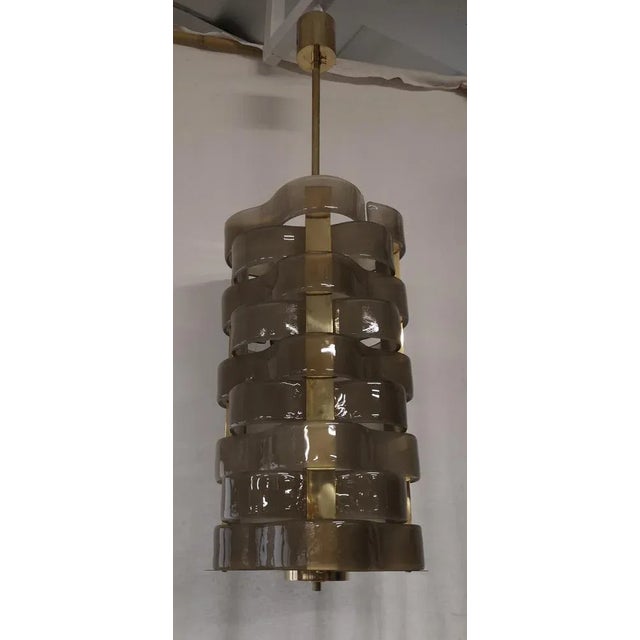 Mid-Century Murano Glass and Brass Chandelier, 2000s For Sale - Image 10 of 10