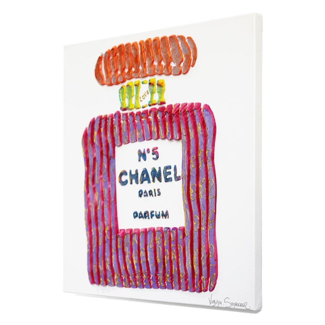 Fragrance in Illusion: Chanel No. 3 Reinvented - Textural Abstract 3d Painting Original Artwork by Virginie Schroeder For Sale In Los Angeles - Image 6 of 9