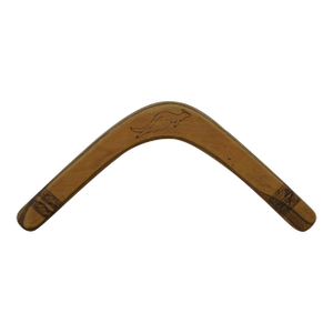 Vintage Australian Aboriginal Kangaroo Woodburned Throwing Boomerang