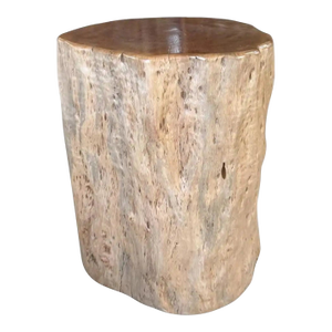 Natural Lychee Wood Side Table — Sculptural Solid Form, Hand-Crafted