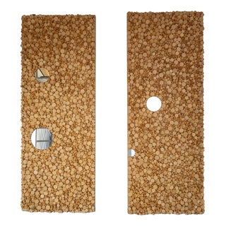 Decorative Wooden Panels with Mirrors, Set of 2 For Sale