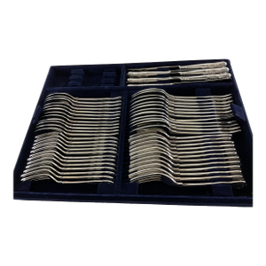 1970s Complete European Cutlery Set for 12, Including Fish Eaters & Serving Pieces 129 Pieces.