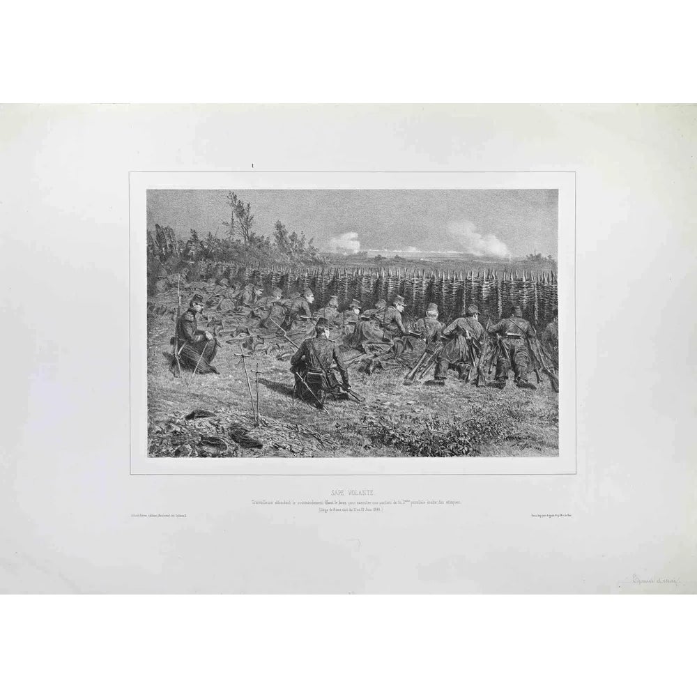 Auguste Raffet, The French Trench, Lithograph, Mid 19th Century | Chairish