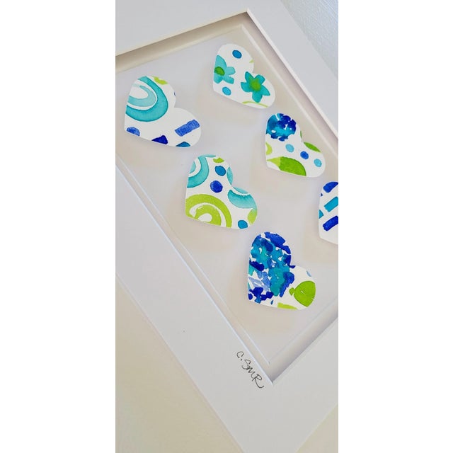 Contemporary "Endless Summer Hearts" Original Abstract Collage by Suzanne MacCrone Rogers For Sale - Image 3 of 8