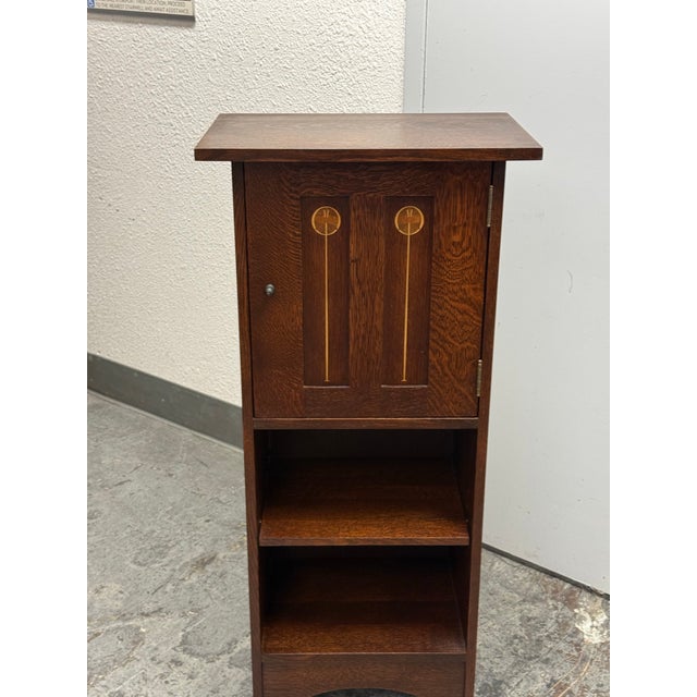 Stickley Furniture Harvey Ellis Inlaid Music Cabinet, Model 89-476 For Sale In San Francisco - Image 6 of 12