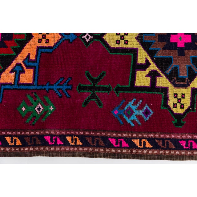 Multicolour Vintage Hallway Runner For Sale - Image 6 of 10