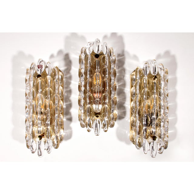 Crystal Waterdrop Wall Lamps by Carl Fagerlund for Orrefors, 1960, Set of 3 For Sale - Image 6 of 13