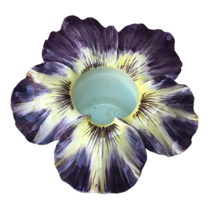 Circa 1890 Large Majolica Pansy Cache Pot Delphin Massier