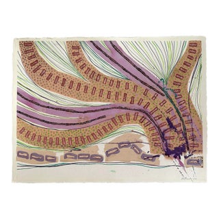 Barbara Beck 2003 Abstract Acrylic Painting on Paper - Signed/Dated/Unframed For Sale