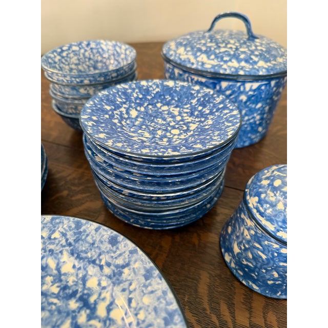 Mid 20th Century Stangl Spongeware Pottery Large Dish Set - 43 Pieces For Sale - Image 6 of 16