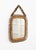 Midcentury beautiful squared wall mirror with chain in bamboo and rattan in the style of Italian design Franco Albini....