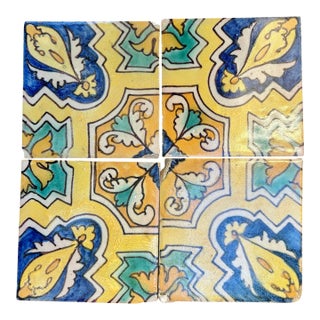 30's Montalvan Triana Spanish Decorative Tile, Set of 4 For Sale