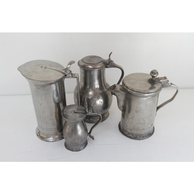 Antique English Pewter Tankards, 1900s, Set of 4 For Sale - Image 5 of 18