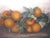 Antique English oil canvas still life painting of oranges, 1870. This elegant oil painting features vibrant colored...