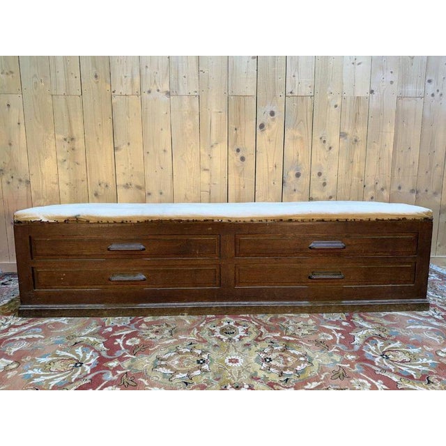 Oak Shop Bench with Drawers For Sale - Image 4 of 11
