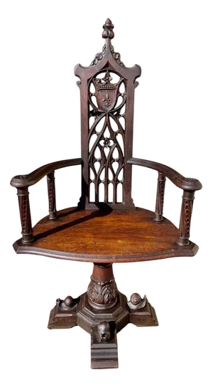 Neo-Gothic Swivel Office Armchair