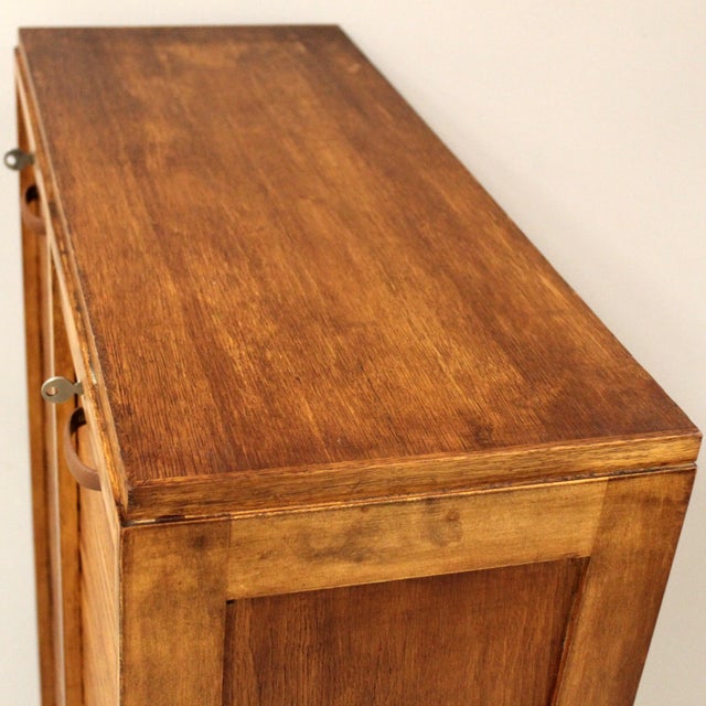 Tan Vintage Filing Cabinet in Oak, 1930s For Sale - Image 8 of 11