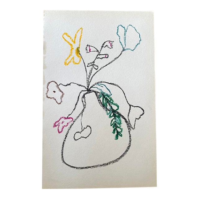 Una Base De Flores No. 10 Oil Pastel on Paper For Sale