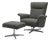 Grey Swivel & Reclining Chair & Ottoman For Sale