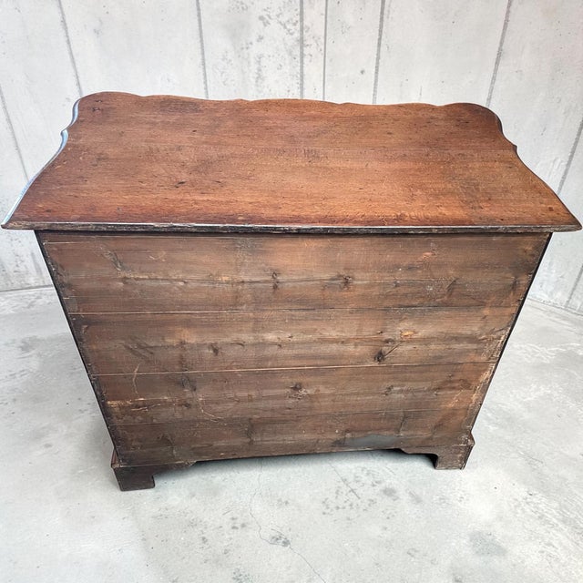 Dutch Double Bow Chest of Drawers in Oak with Drawers, Handles and Escutcheons For Sale - Image 4 of 8