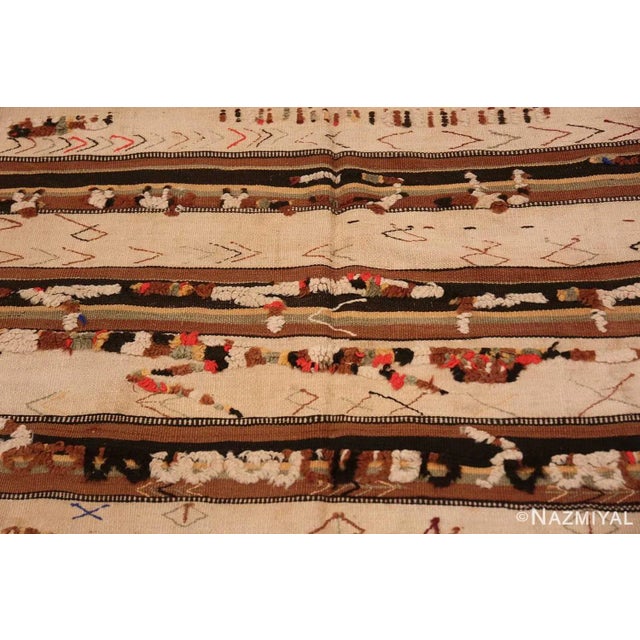Mid 20th Century Long And Narrow Tribal Vintage Moroccan Kilim Rug For Sale - Image 5 of 7