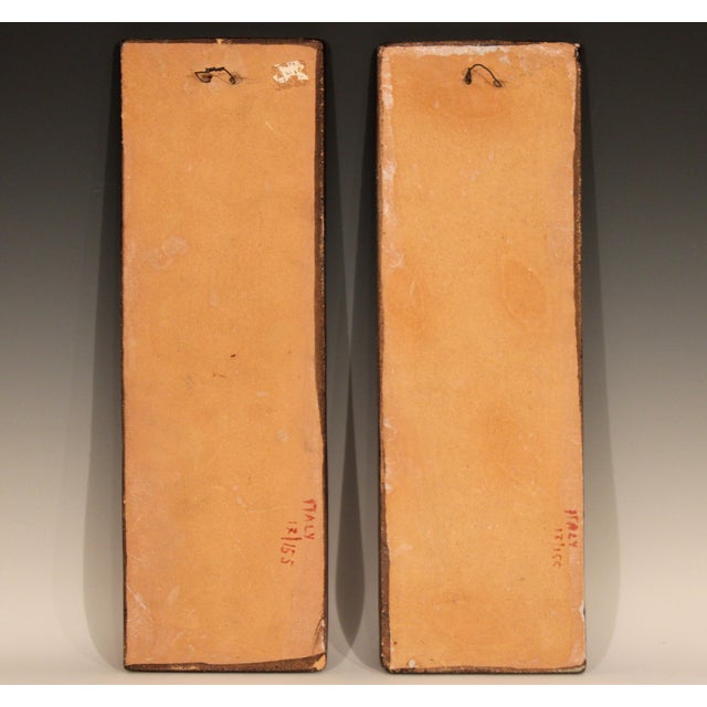 Ceramic 1960s Pottery Italian Petucco Tiles Beefeater Raymor Hanging Plaques Ceramic - a Pair For Sale - Image 7 of 11