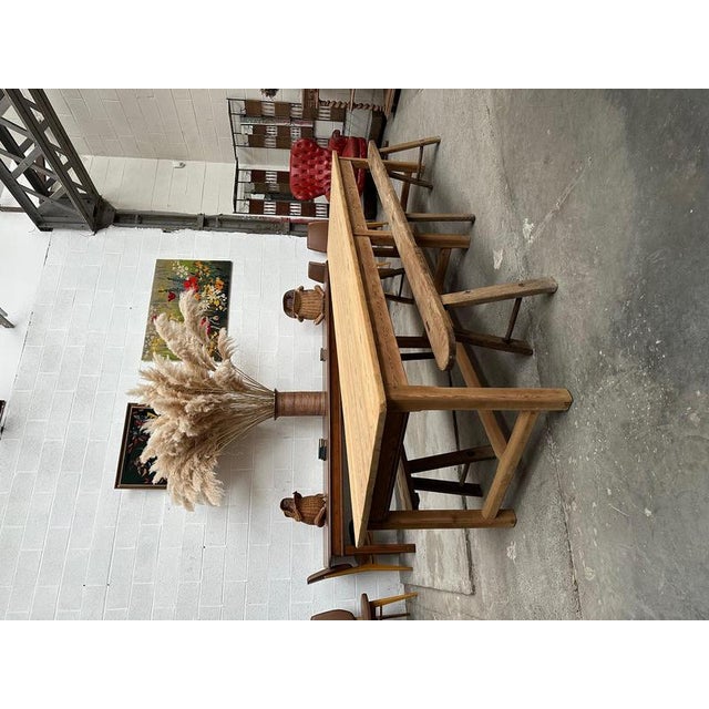 Large 20th Century Pine Community Table For Sale - Image 11 of 16