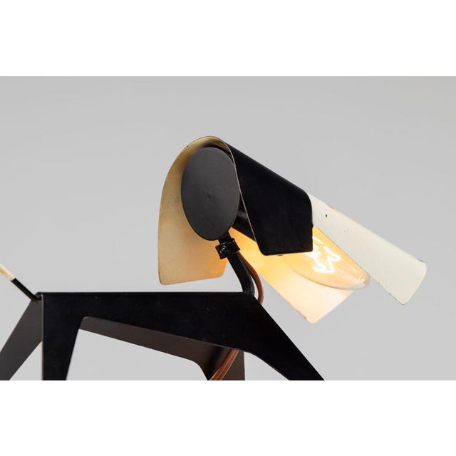 Metal French Dog Lamp by Jean Boris Lacroix for Disderot, 1950 For Sale - Image 7 of 18