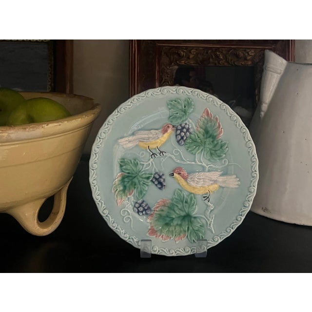 English German Majolica Plate , C. 1950's For Sale - Image 3 of 10