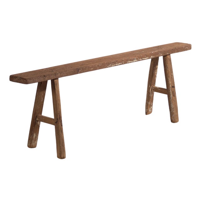 Antique Long Bench in Elm, 1870s For Sale