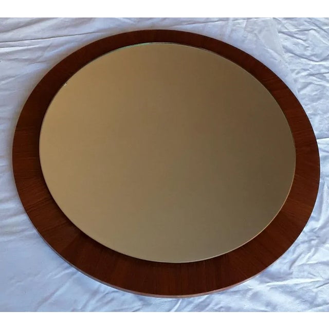 Vintage Wall Mirror with Teak Frame, 1970s For Sale - Image 4 of 5