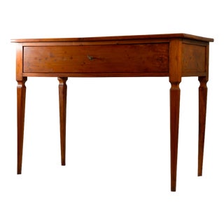 19th Century Italian Cherrywood Console Table with Drawer, 1890s For Sale