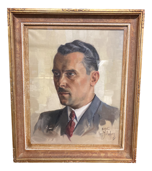 Aimé Van Belleghe, Portrait of René Brondel, 1920s, Oil on Canvas, Framed