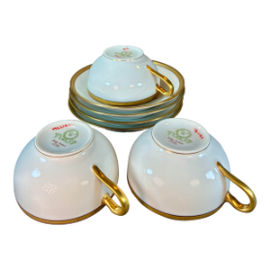 Early 20th Century Theodore Haviland Porcelain Cup & Saucer Set - 7 pcs