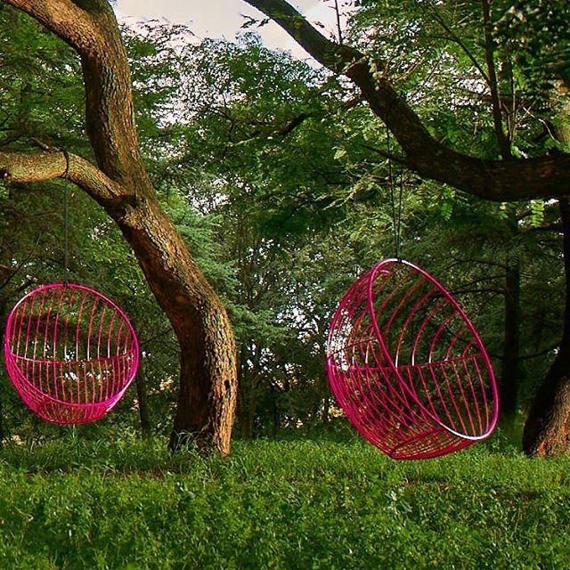 Modern Bubble Chair in Pink Chairish