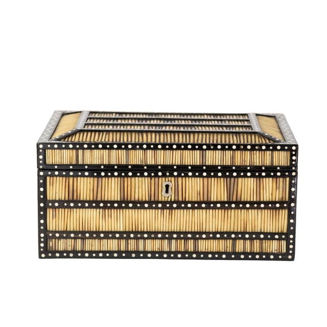 Large Sinhalese Porcupine Quill and Ebony Spice Box With Fully-Fitted Interior, 19th Century For Sale - Image 13 of 13