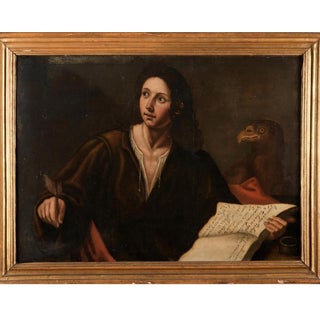 Florentine School Artist, Saint John the Evangelist, 17th Century, Oil on Canvas, Framed For Sale