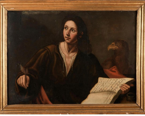Florentine School Artist, Saint John the Evangelist, 17th Century, Oil on Canvas, Framed