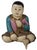Mid 20th Century Wood Carved Seated Asian Baby Jeweled Lacquered Sculpture, Thailand For Sale - Image 11 of 11
